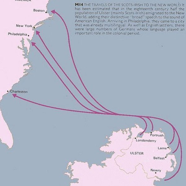 Scots-Irish Immigration Routes Map